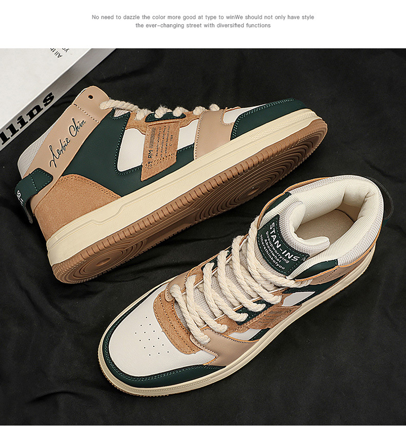 Chaussures de Tennis pour hommes, chaussures de course en cuir, baskets en tissu, semelle en caoutchouc, chaussures confortables rembourrées_voghion.com