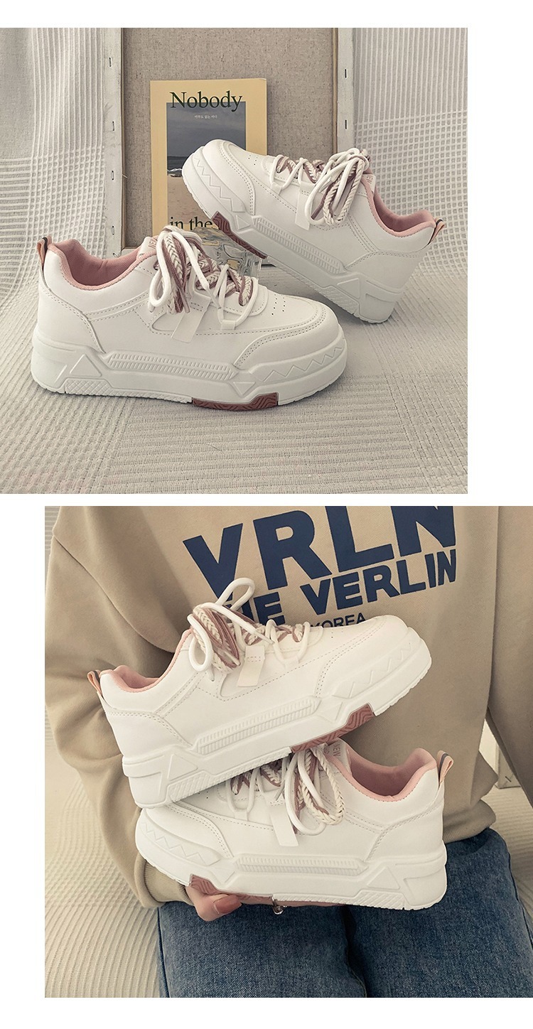 35-43 Übergröße Damen 41 dicke Sohlen vielseitige weiße Frühlingsdesign sportliche und lässige Boardschuhe 42_voghion.com