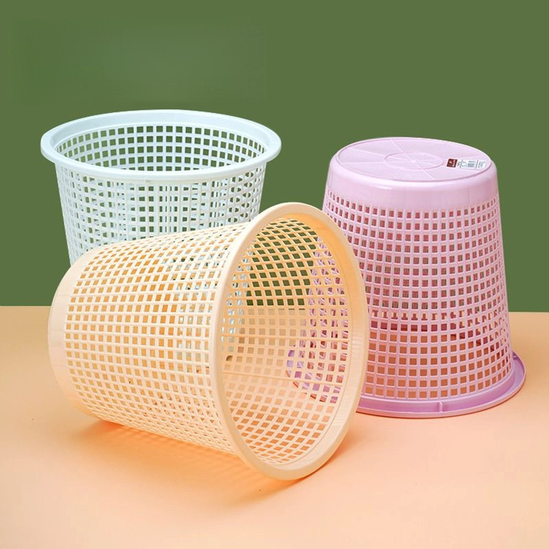 Household Living Room Bedroom Plastic Cut Out Trash Can Scandinavian Simple Lidless Bathroom Paper Basket Cleaning Toilet Garbage