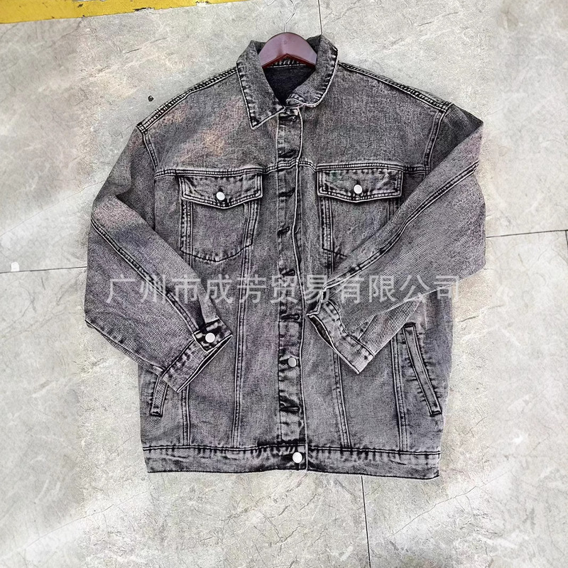 Cross-Border African Inventory Foreign Trade Men's Denim Jackets Factory Surplus Clearance Mixed Wholesale Large Quantity Favorable Price