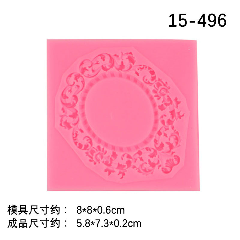 Bricolaje una variedad de marco de estilo europeo Marco vintage marco de fotos de alivio molde hueco alivio fondant decoración molde para hornear