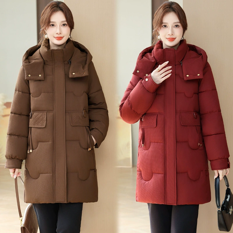 2024 зимний новый хлопковый костюм с капюшоном