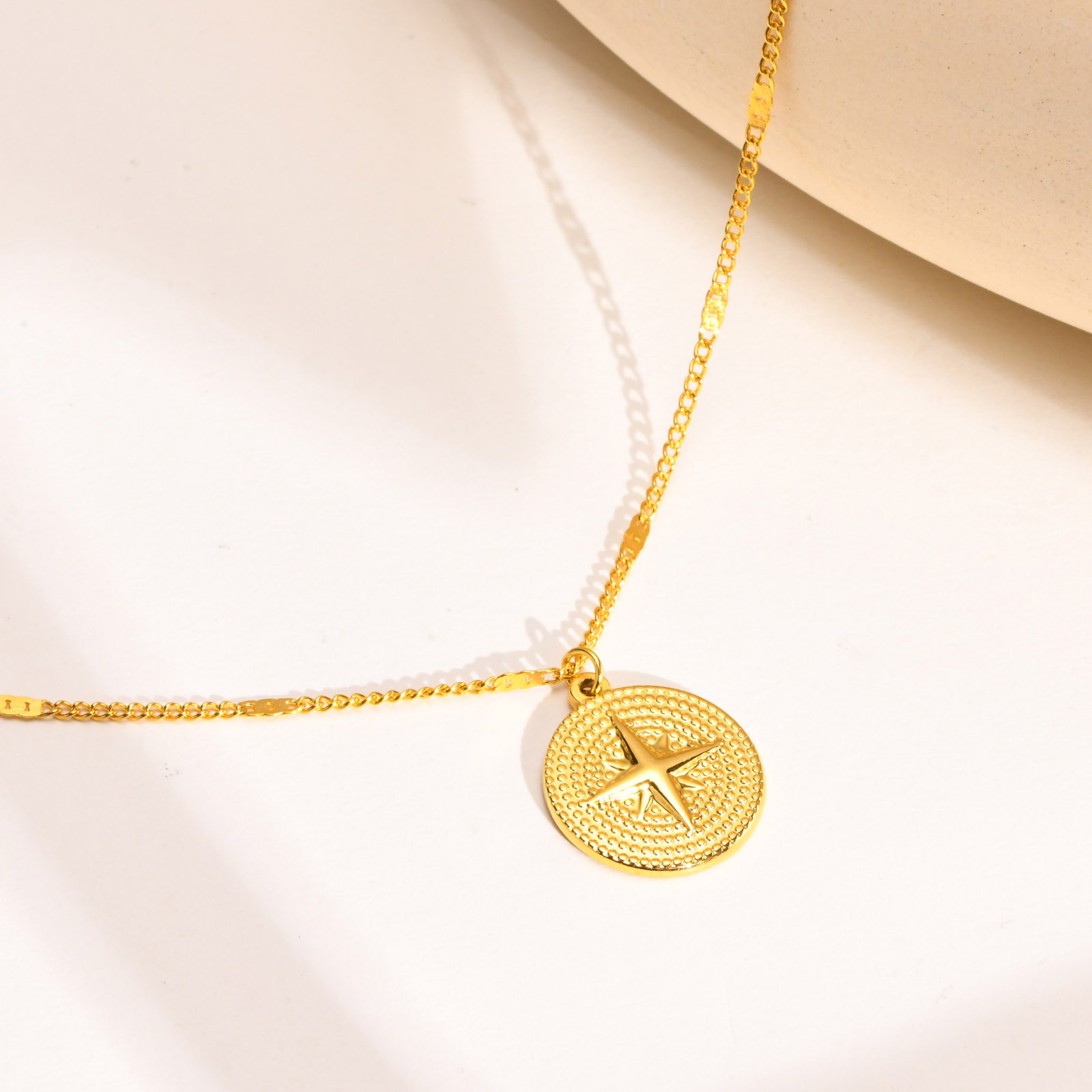 Retro Geometric Titanium Steel Plating Necklace 1 Piece