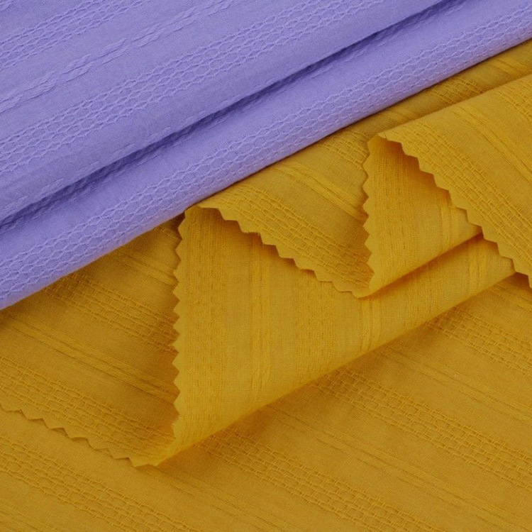 全棉麻花条子提花布料 春夏吸湿透气时装衬衫连衣裙童装围巾布