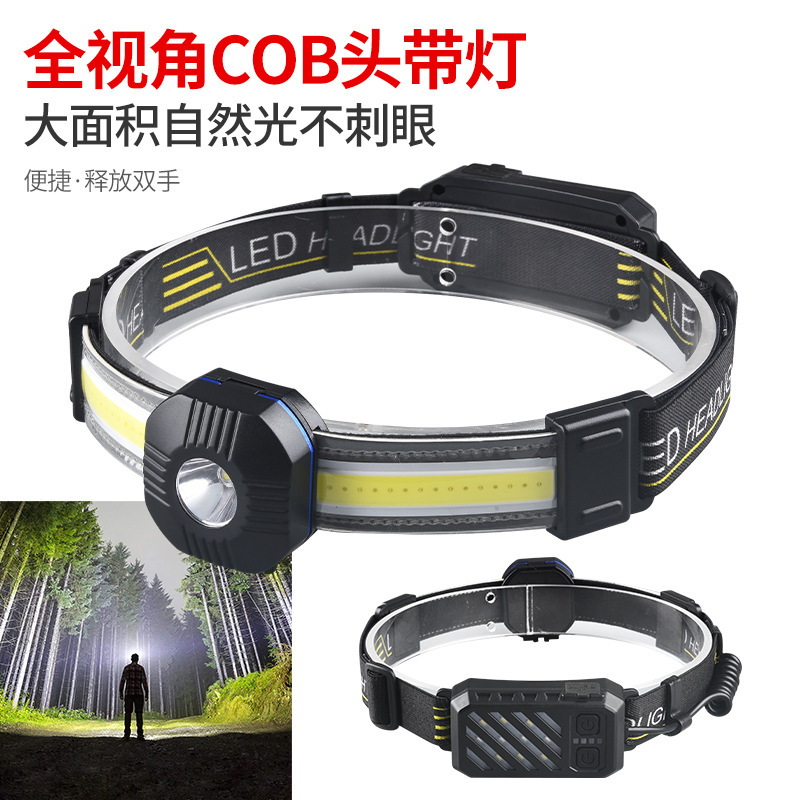 Transfronterizos rojo y blanco camping LED al aire libre prospectores cargables impermeables COB inundación luz intensa luz XPG perlas pescar faro image 2