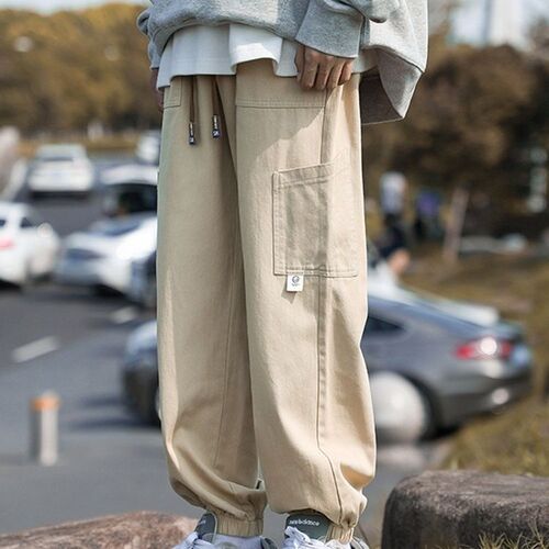 Japanese workwear pants for men, winter lined, ribbed ankle casual pants, autumn and winter trendy brand pilot pants for men, unisex pants for men