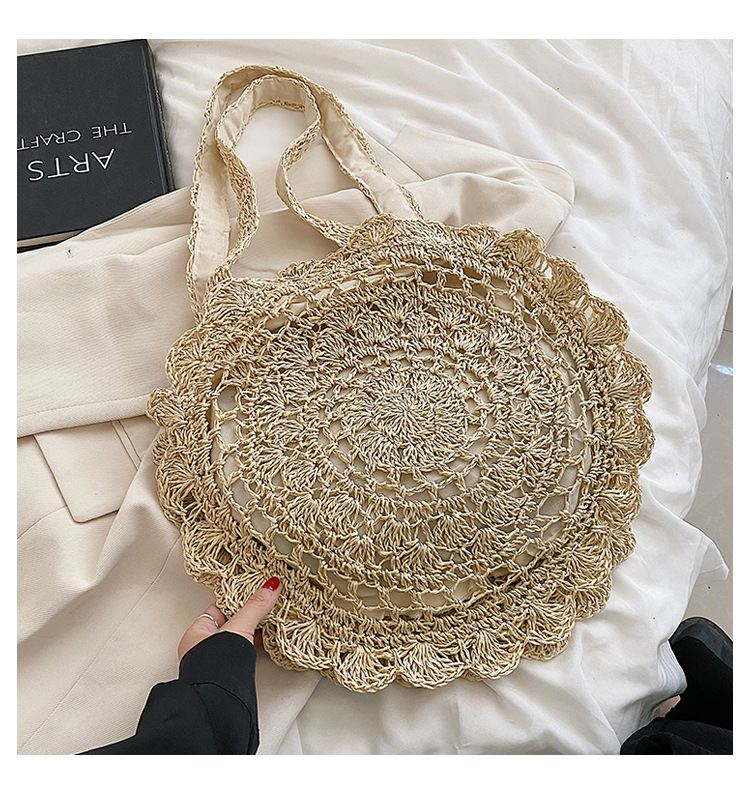 Borsa a tracolla da donna in paglia intrecciata per il mare_voghion.com
