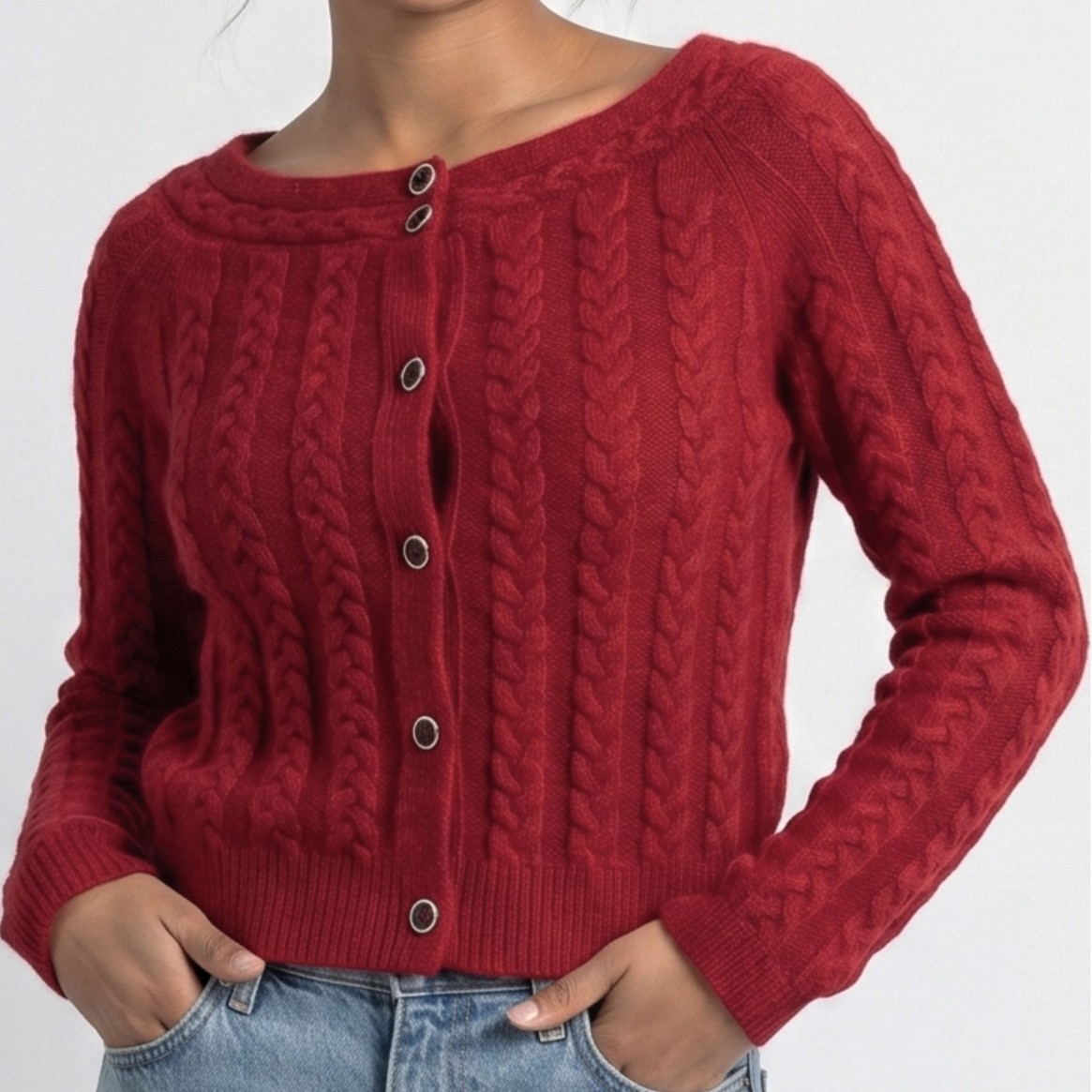 Cardigan tricoté torsadé à col rond Amazon pour femme, veste courte à simple boutonnage, vêtements polyvalents, automne et hiver 2026