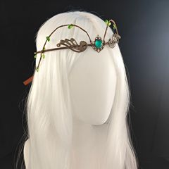 异域风情敦煌眉心坠汉服头饰手工发饰 精灵头箍鹿角树枝发箍皇冠