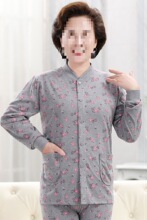 妈妈棉开衫秋衣女单件中老年棉毛上衣薄款对襟宽松保暖内衣