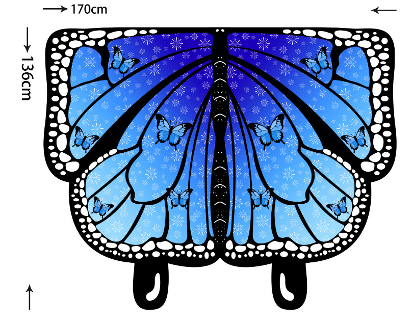 Capas de mariposa comercio exterior transfronterizo capas de mariposa Halloween decoración de danza colorida alas de mariposa al por mayor