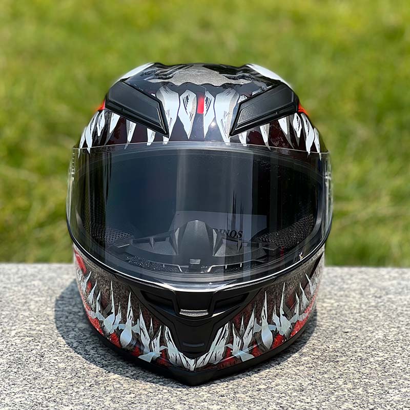 Motorcycle Helmet Personalized Snow House Style with Extended Spoiler