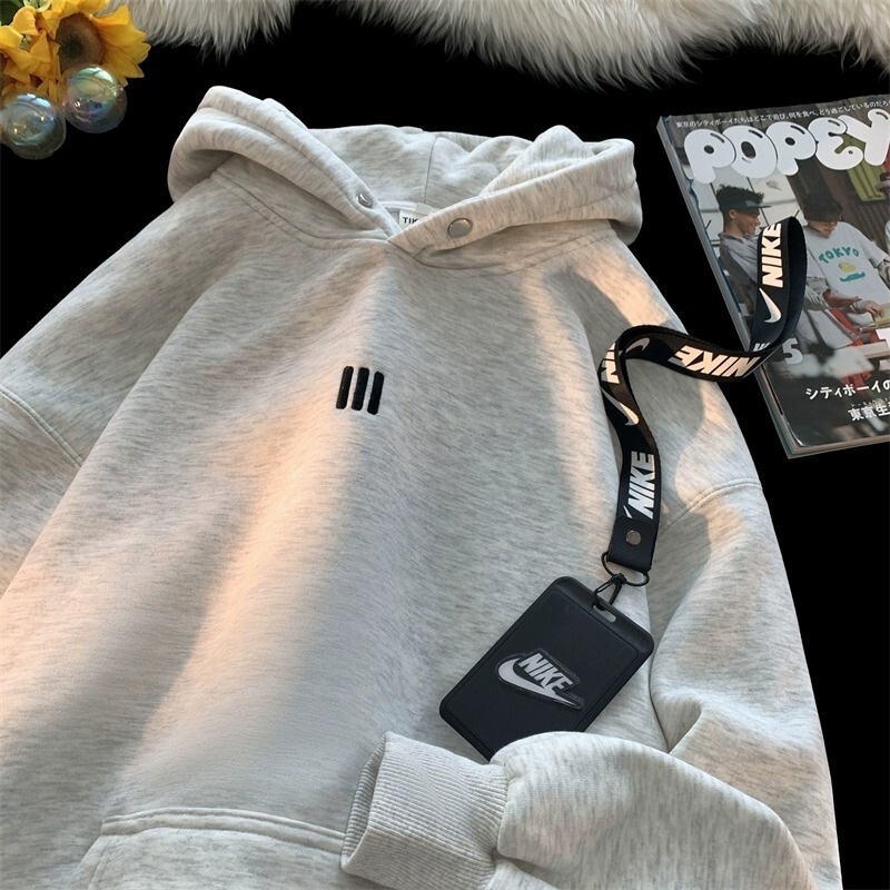 Gray embroidered sweatshirt for men and women, versatile loose-fitting hooded jacket for autumn and winter, high street retro Chinese style long-sleeve sports shirt Gray embroidered sweatshirt for men and women, versatile loose-fitting hooded jacket for autumn and winter, high street retro Chinese style long-sleeve sports shirt