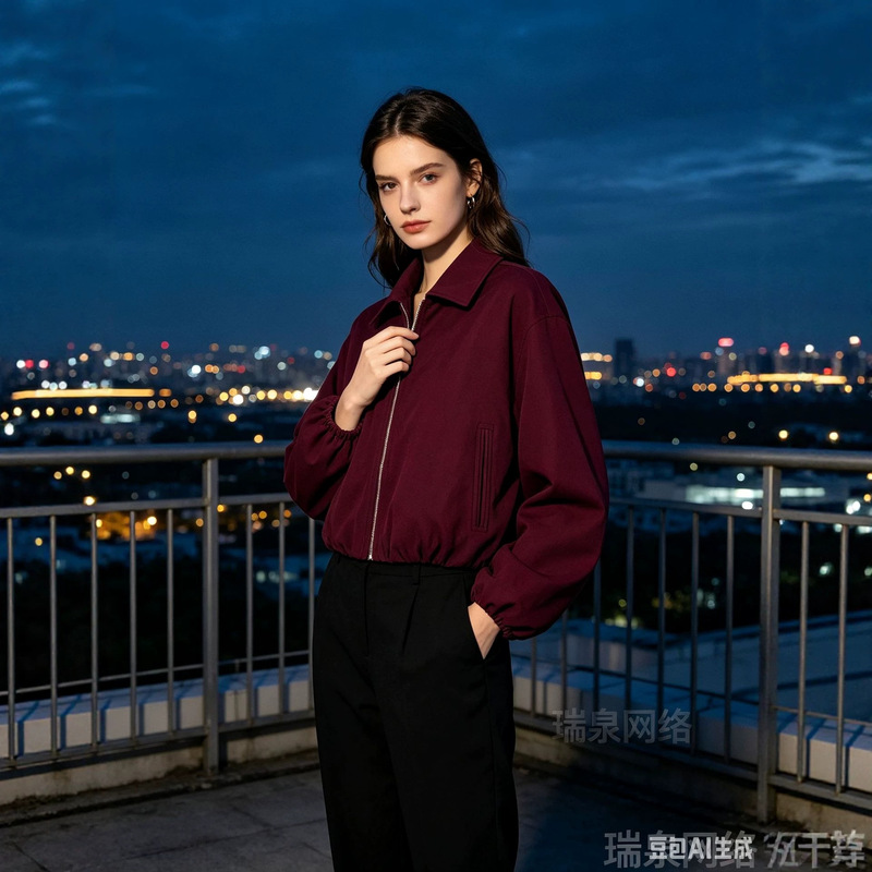 2026 Autumn New Style Elegant Lapel Puff Sleeve Zipper Commuter Jacket Women's Autumn Coat with a High-End Feel 2026 Autumn New Style Elegant Lapel Puff Sleeve Zipper Commuter Jacket Women's Autumn Coat with a High-End Feel