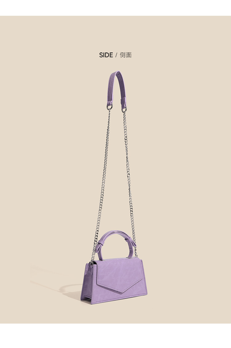 Cross-border summer new bag crocodile pattern purple animal pattern mini city casual portable Messenger bag_voghion.com