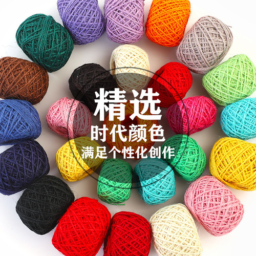 50 meters long colorful hemp rope braided rope handmade DIY thick hemp rope binding rope tag rope photo wall rope