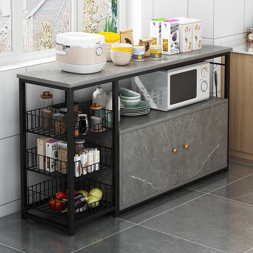 Kitchen rack floor-standing multi-layer storage cabinet multi-functional cabinet vegetable cutting table household storage cabinet storage cabinet