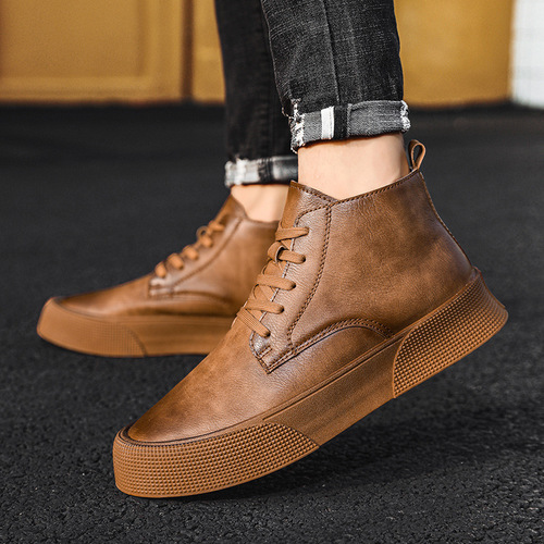  Spring New High Top Men's Shoes Thick Sole Heightening Casual Shoes Polished Old Men's Sneakers Dropshipping 2233-1