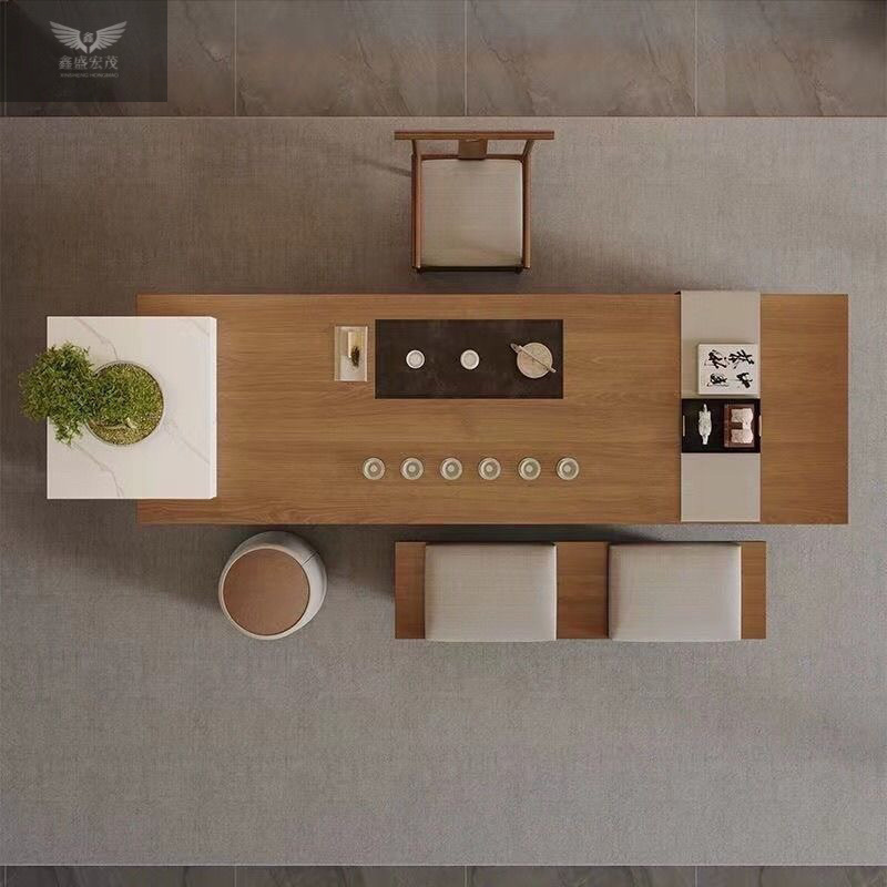 Isla de madera maciza mesa de té mesa de té de tablero grande mesa de té combinación de mesa de té de lujo simple y ligero mesa de té mesa de té china para el hogar