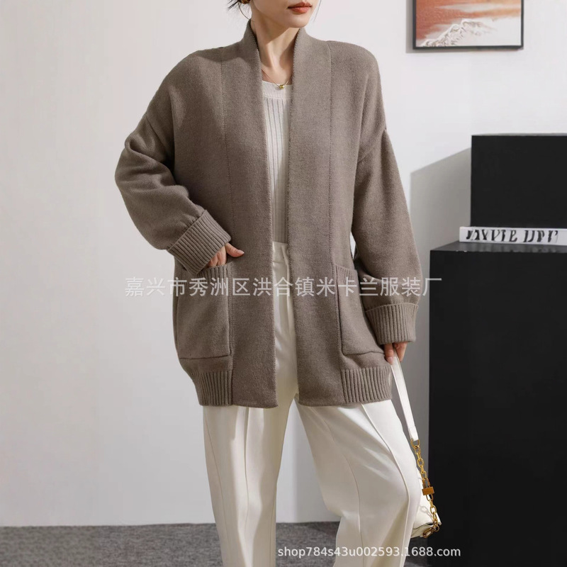 2025 Autumn and Winter New Knitted Cardigan Jacket Women's Long-Sleeved Loose Belt Knitted Knitwear Warm and Loose 2025 Autumn and Winter New Knitted Cardigan Jacket Women's Long-Sleeved Loose Belt Knitted Knitwear Warm and Loose