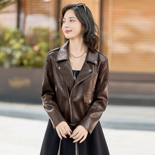 2025新款时髦海宁真皮皮衣女短款西装领机车服女士显瘦百搭皮外套