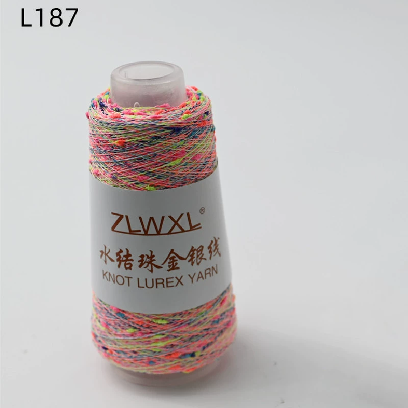 Woven silk threads handmade, 50 gram, gold and silver