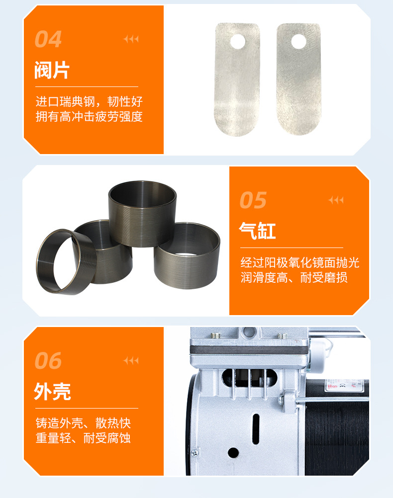 Danhao Electromechanical Ol750 Piston Oil-Free Air Compressor 750W High-Power Booster Pump High-Flow Air Compressor