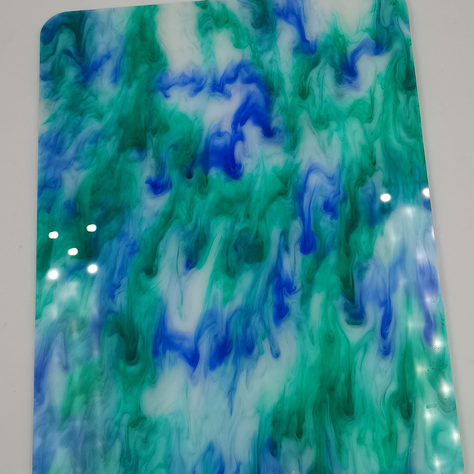 蓝绿彩色水墨画亚克力新型透光石家居装饰壁画挂件工艺品有机玻璃