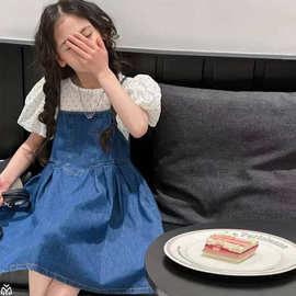 韩系套装2026女童连衣裙套装夏季新款洋气女孩夏牛仔吊带裙两件套