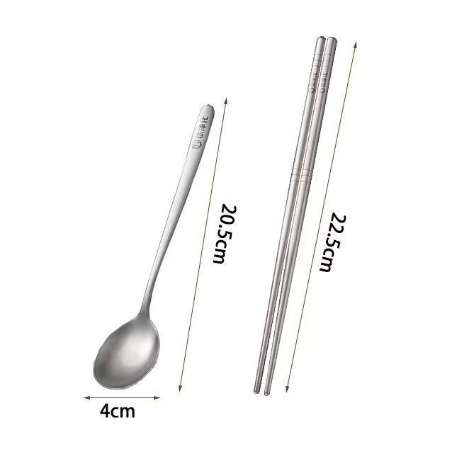 チタン鋼ディナープレート蒸しプレート食品グレード家庭用漫画ラウンドフラットプレートディッシュプレート屋外バーベキュープレートスプーンと箸セット|undefined