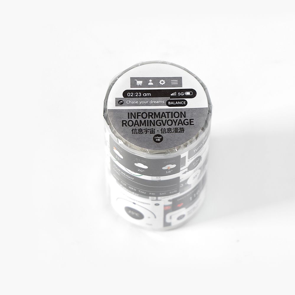 Infeel.Me Cinta de troquelado de marco de chat creativo Información Cosmos Serie Mano de cuentas Teléfono móvil Cinta de collage de bricolaje