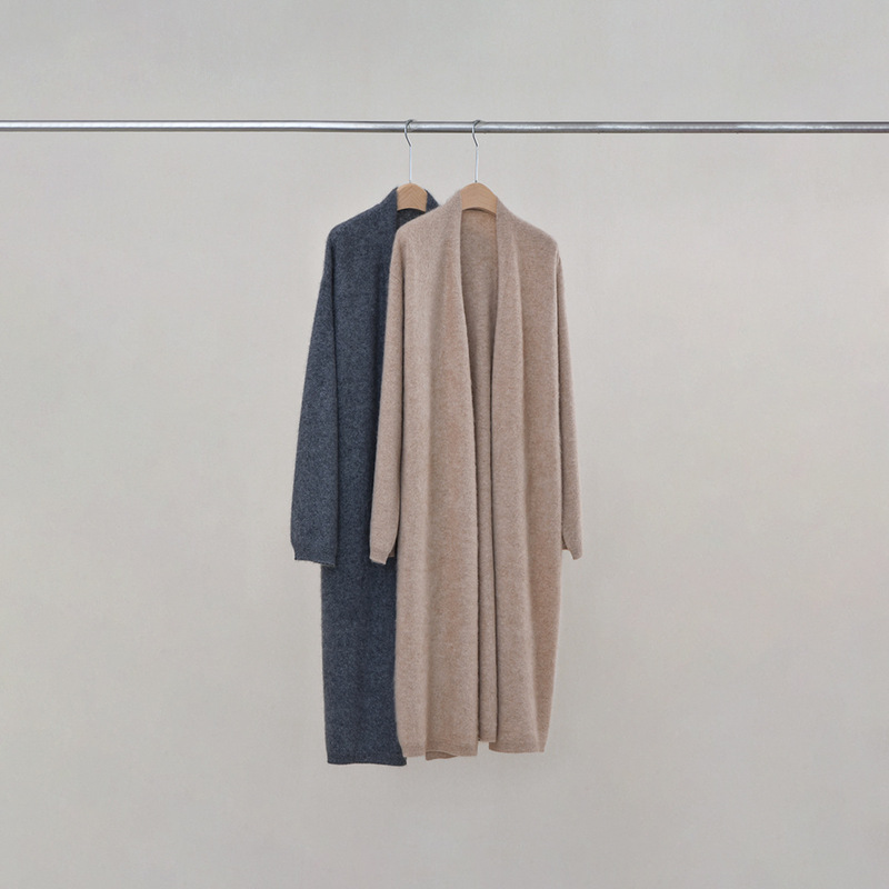 Heavy Premium 100% Pure Cashmere Cashmere Cardigan with Relaxation One-Piece Pile Collar Long Knitwear Coat