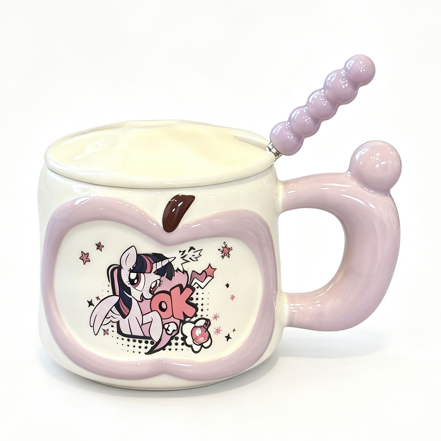 Bonito pony taza de cerámica taza de cerámica taza con cubierta taza de agua creativa taza casera regalo de cumpleaños para chicas
