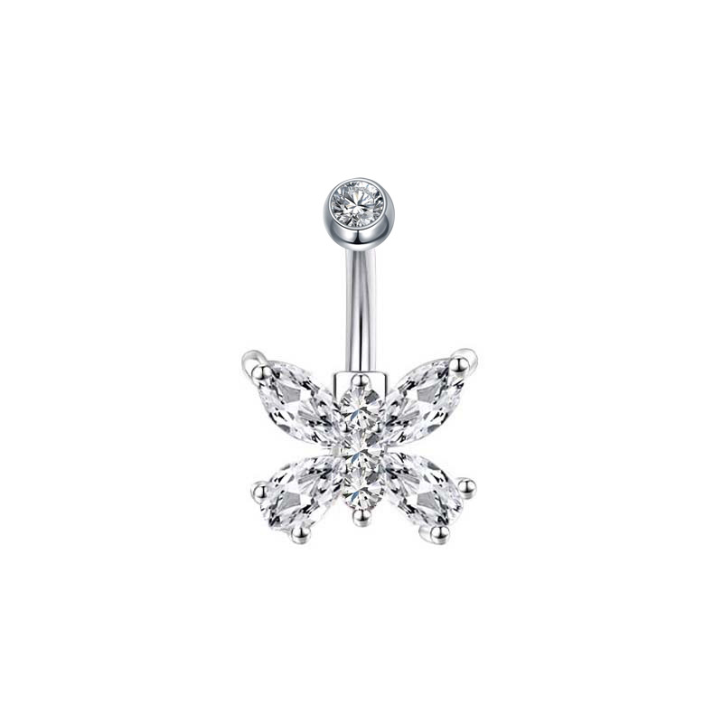 Europäische und amerikanische grenzüberschreitende neue süße Mode Leichtes Mädchen Schmetterling Anhänger Bauchnabelpiercing Bauchnabelschmuck_voghion.com