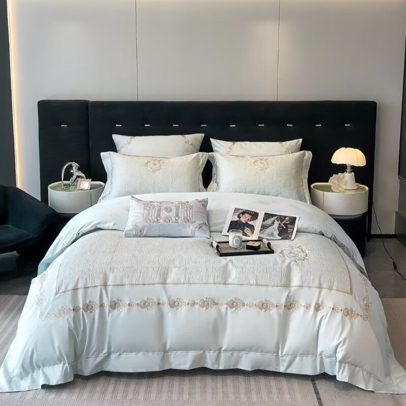 High-grade 100 long-staple cotton double-layer high-precision yarn-dyed jacquard cotton bed sheet quilt cover bedding High-grade 100 long-staple cotton double-layer high-precision yarn-dyed jacquard cotton bed sheet quilt cover bedding