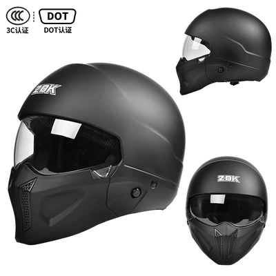 Retro Three-Quarter Helmet, Motorcycle Safety Supplies - matt-black-scorpion-ii-hd-mirror-m-suitable-for-head-circumference-55-56