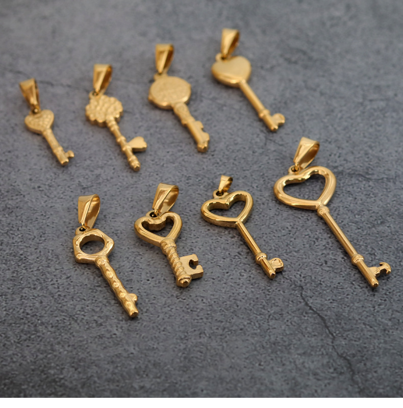 Real Gold Plated Plating Material 1 Piece Titanium Steel Key