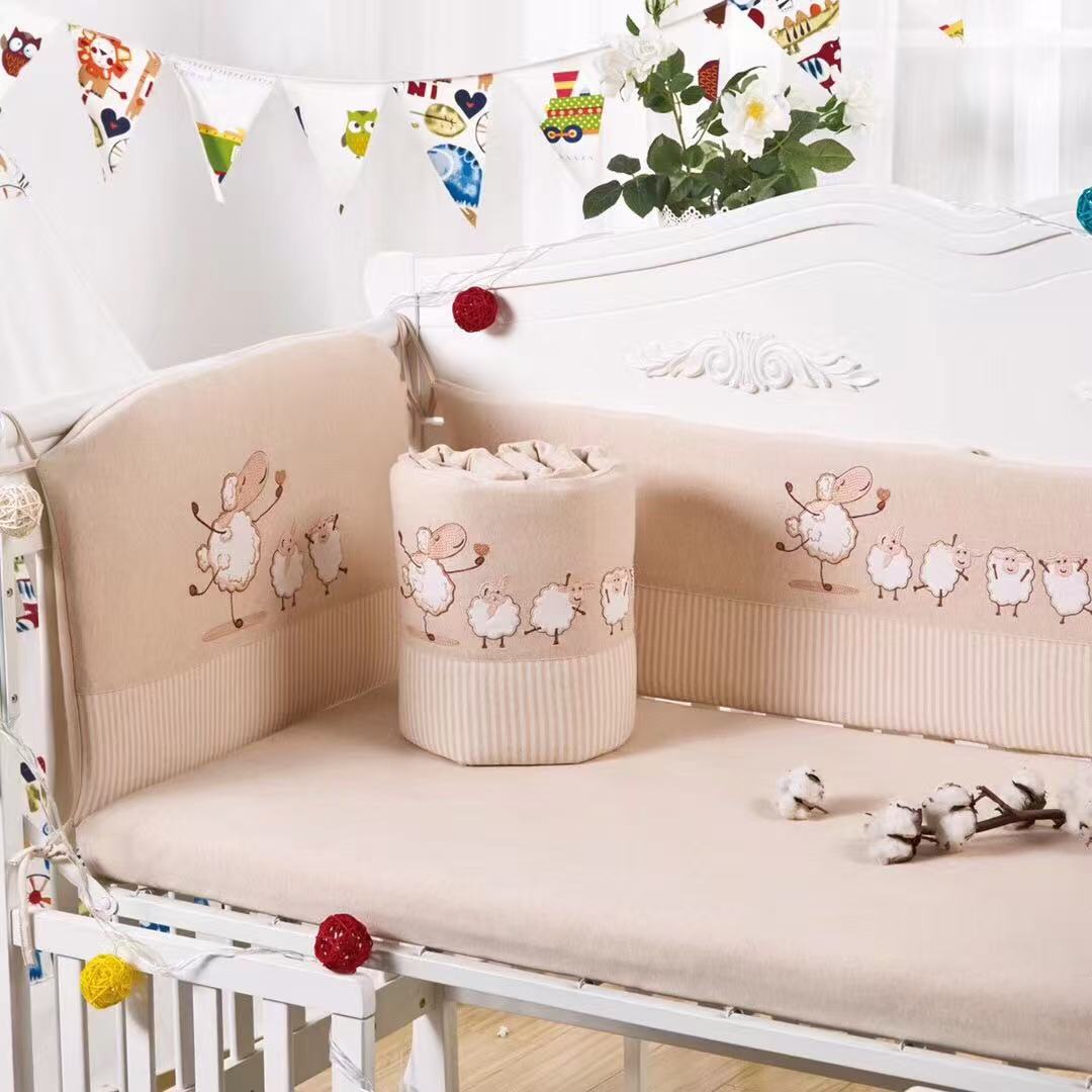 Crib Bed Surround Soft Bag Anti-Collision Baby Bedding Set Removable and Washable Kidsren's Spliced ​​Bed Guardrail Enclosure Cloth