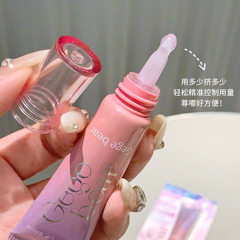 Gegebear extracto de frutas balm labial de cambio de temperatura hidratación de otoño y invierno antiagrietamiento labial cuidado de maquillaje transfronterizo brillo labial image 4