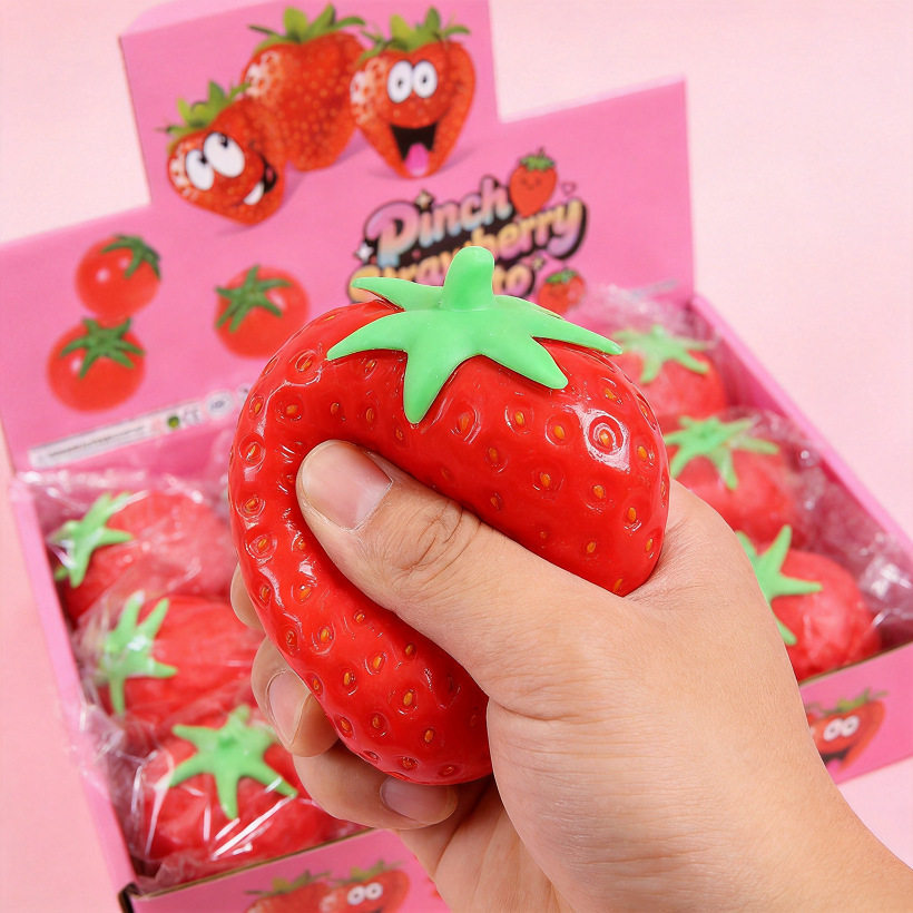 Cute Big Strawberry Squeeze Toy Stress Relief Gadget for Girls, Kids, Office Stress Relief Toy, Children's Venting Prank Toy