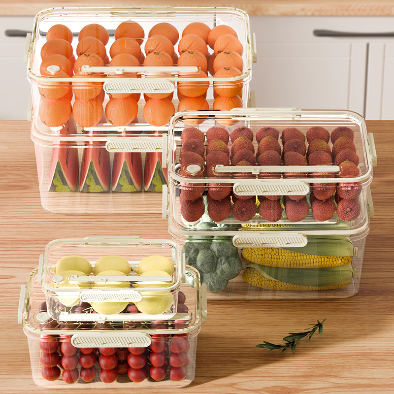 Refrigerator fresh-keeping box Food grade storage box Transparent seal box Frozen food Fruit and vegetable storage box Organizing box 2