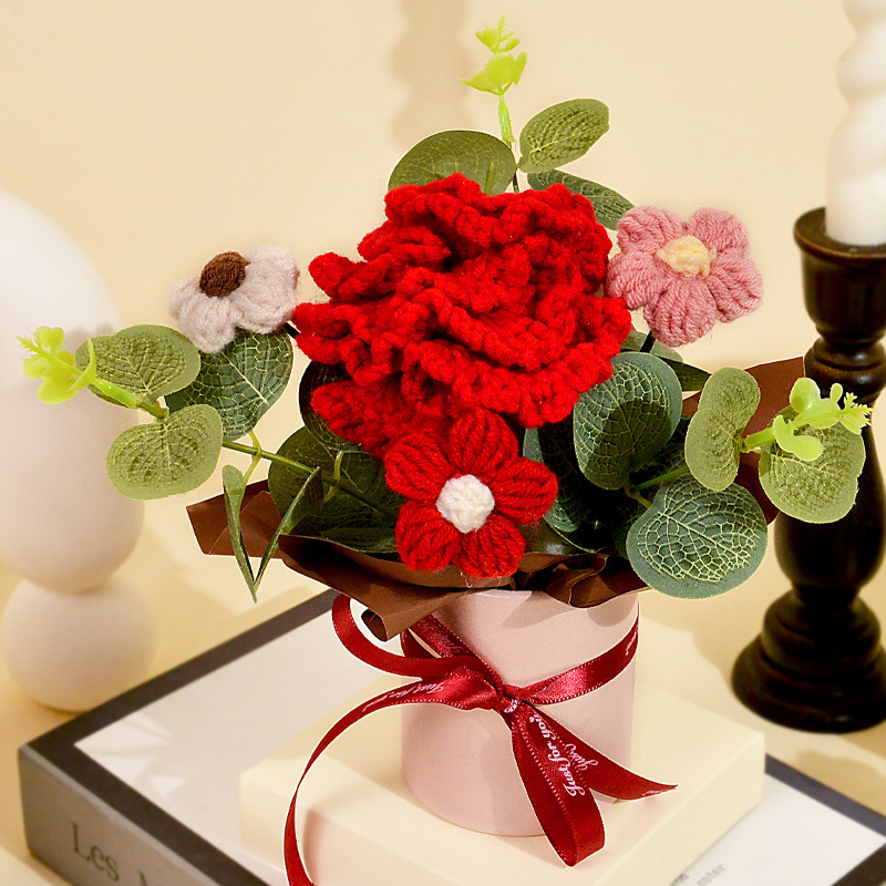 빨간 카네이션 작은 포옹 양동이