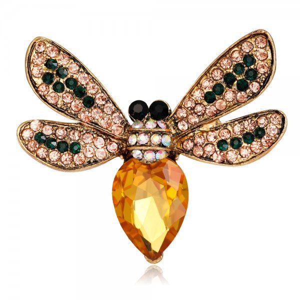 Cartoon Style Cute Animal Insect Bee Alloy Enamel Plating Inlay Rhinestones Unisex Brooches display picture 4