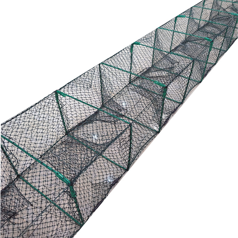 Personalizado plegable jaula de pesca de langosta 17 secciones 6 líneas de productos de pesca portátil
