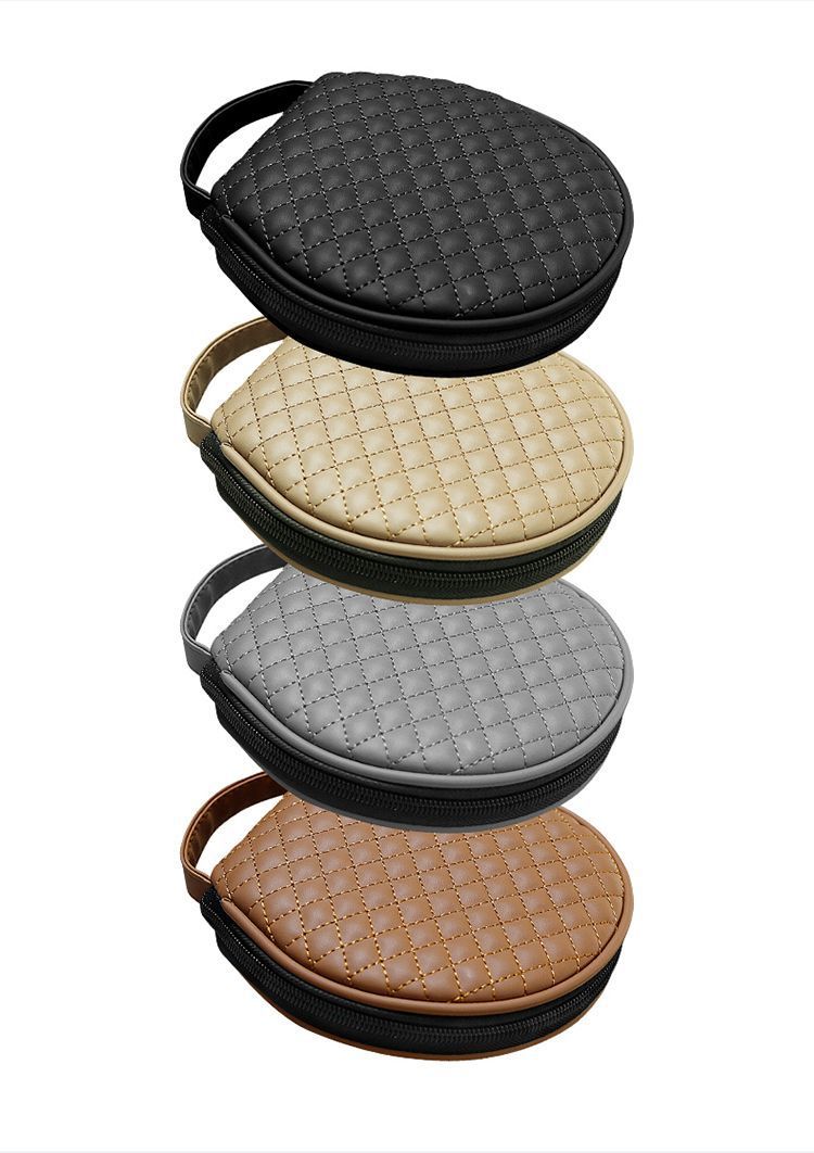 Plaid Car CD Bag Disc Storage Case Multifunctional Car CD Holder