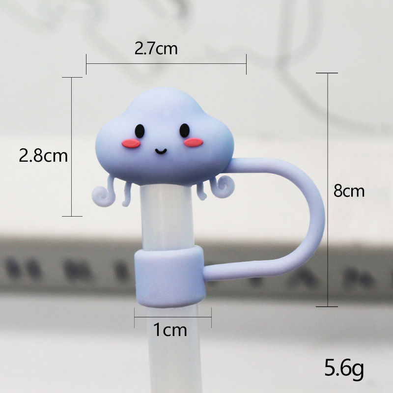 10mm食品級シリカゲルストローキャップ防塵ストロープラグかわいいストローキャップ立体アニメ防塵カバーストローカバー|undefined