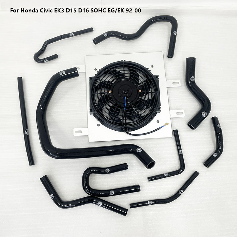 Cross-Border Premium Car Radiator Three-Row Thickened Water Tank Silicone Water Pipe for Honda Civic Ek3 92-98