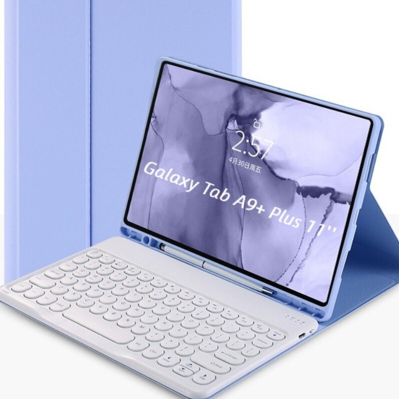 Suitable for Samsung A9Plus Bluetooth Keyboard S8/S7 Protective Cover X205 with Pen Slot P610 Round Cap Touch T500