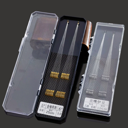 Sub-line boxed gold sleeve fishhook 25cm tied short sub-line double hook finished fishing with barbless crucian carp hook