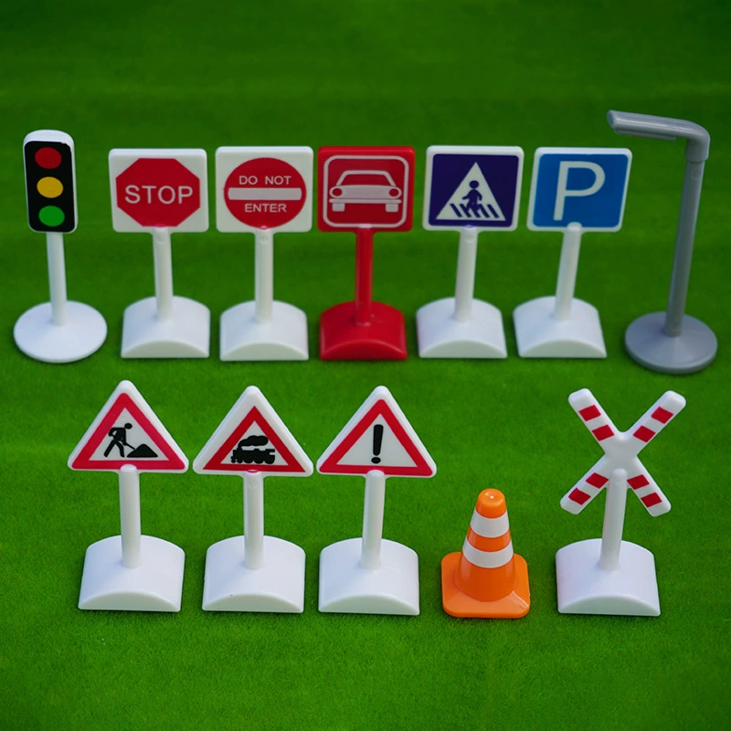 Микро пейзаж мини-Светофор моделирование дорожного знака Логотип Трек сцена аксессуары детские игрушки песочный стол украшения